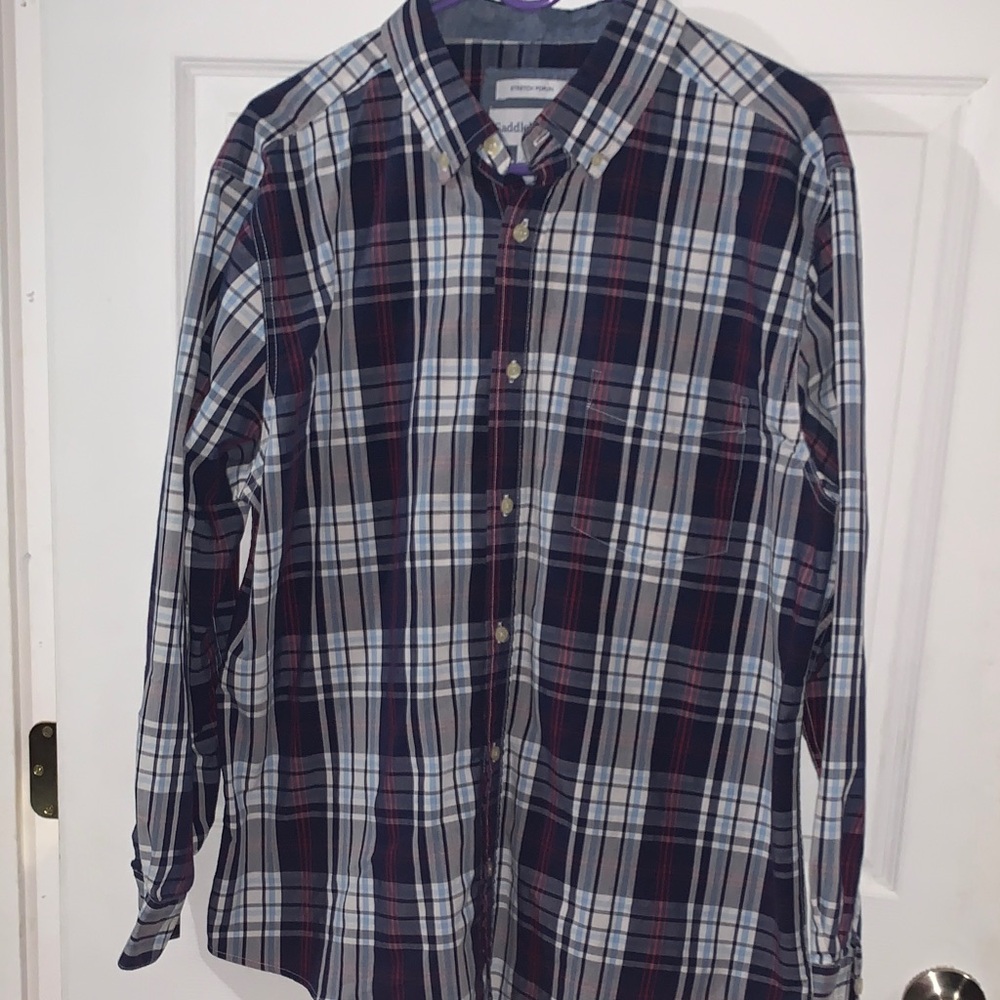 Saddlebred Blue and Red Checkered Casual Shirt